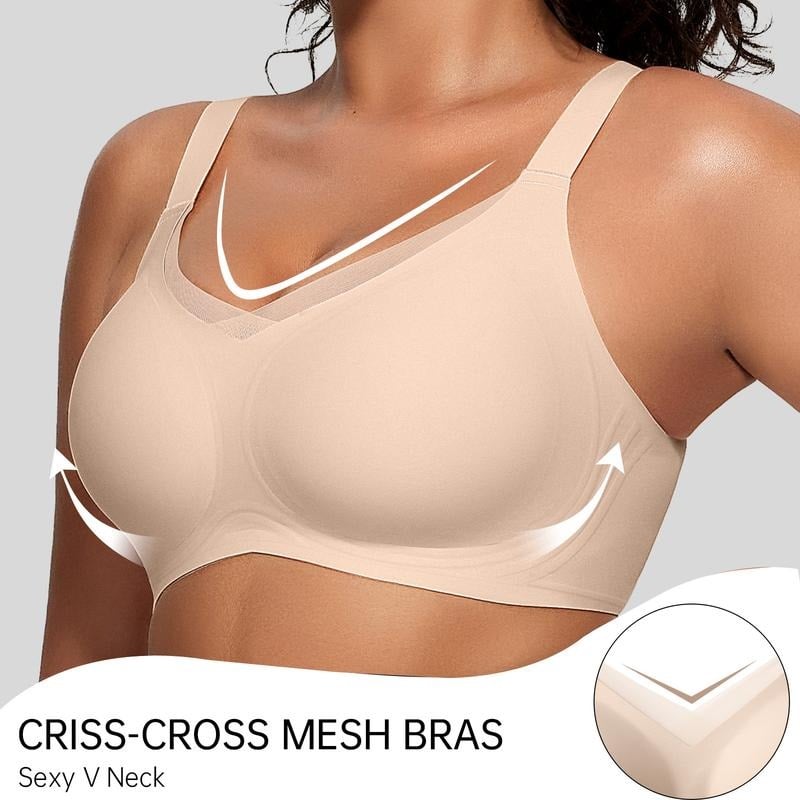 🎁Last Day 60% OFF🎉QIAWI Women Wireless V-Neck Mesh Bralette