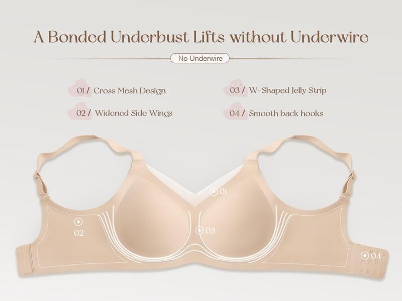 🎁Last Day 60% OFF🎉QIAWI Women Wireless V-Neck Mesh Bralette