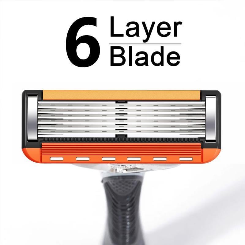 48-Piece Men's Razor Blade Replacement Set with Free Handle - Ultra Sharp Stainless Steel Blades for Smooth Shaving