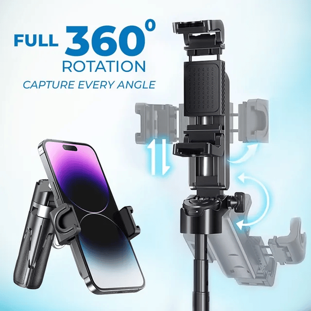 🔥🔥 Limited stock! Summer Gifts Discount -🎁 4-in-1 Multifunctional 360° Rotation  Selfie Stick with  Wireless Detachable Remote Control